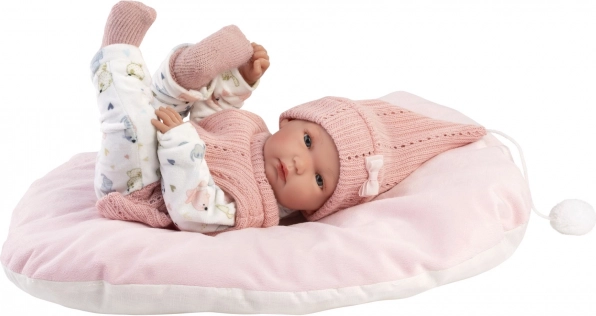 Realistisk babydukke PIGE med hele vinylkrop 35 cm