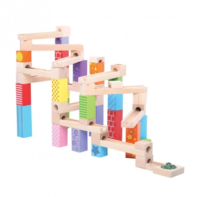 Bigjigs Toys Træ kuglebane farverig