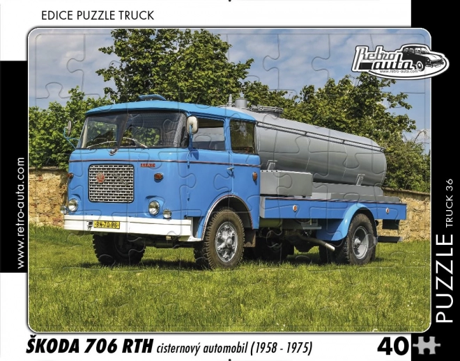 Retro-biler puslespil Škoda 706 RTH tankbil 40 brikker