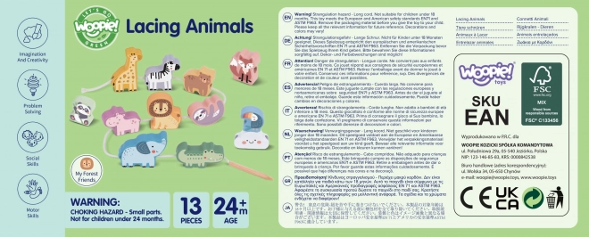 WOOPIE GREEN træ navlesæt ZOO Montessori 13 dele