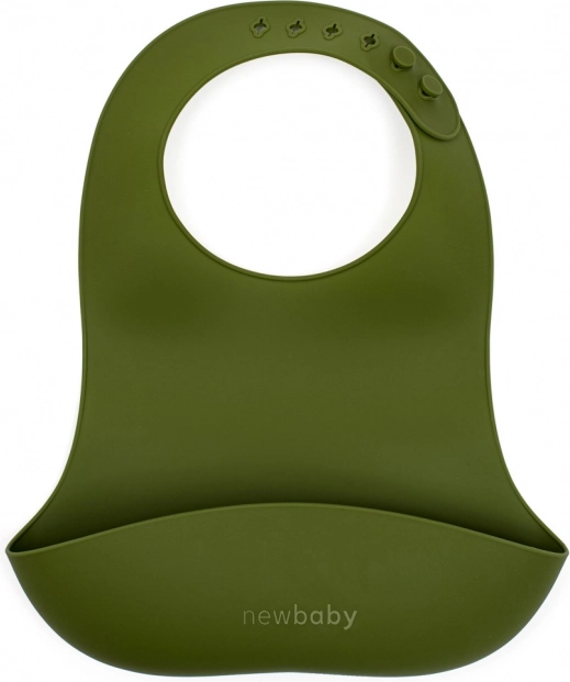 Silikone hagesmæk New Baby olivengrøn
