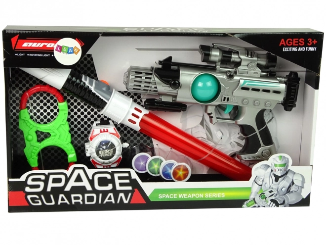 Sæt med rumvåben Space Guardian med laserpistol og sværd
