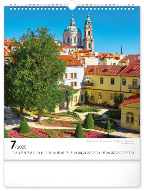 Vægkalender Prag 2025, 30 × 34 cm