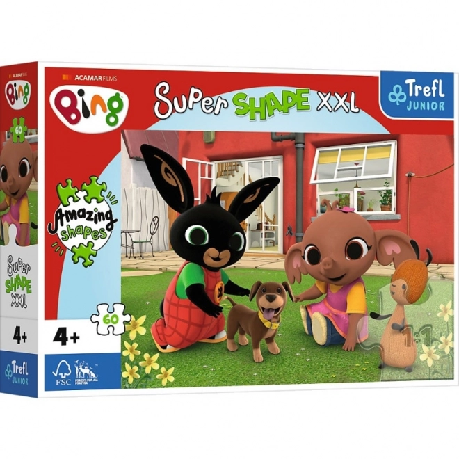 Puslespil 60 brikker XXL Super Shape sjov med hunden, BING