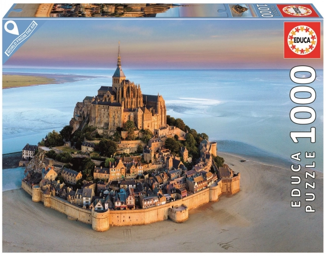 Mont Saint Michel puslespil fra luften 1000 brikker
