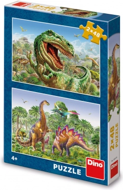 Puzzle DINO Dinosaurkamp 2×48 brikker