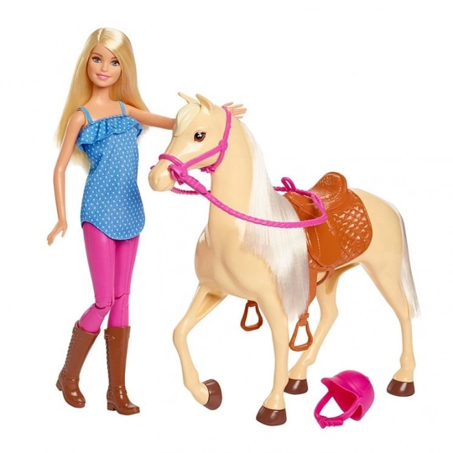 Barbie ridningssæt med hest
