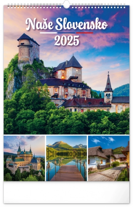 Vægkalender Vores Slovakiet 2025, 33 × 46 cm