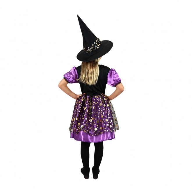Børnekostume heks lilla-sort