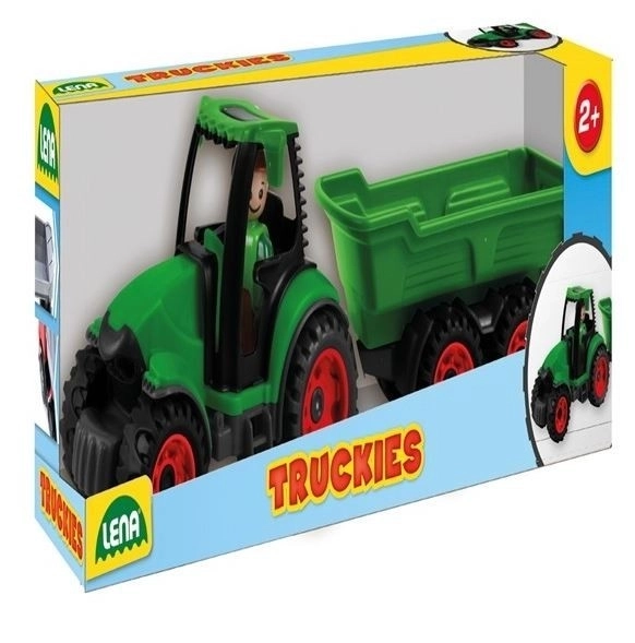 Auto Truckies traktor med anhænger plast 32cm med figur i kasse 24m+