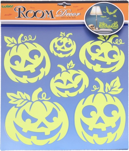 Selvlysende vægklistermærker 38 × 31 cm græskar Halloween