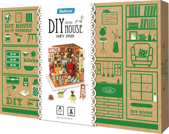 Samovas studie - Bibliotek DIY Miniature Dukkehus