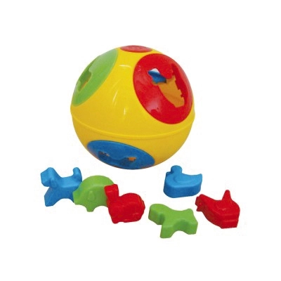 Indsættelse bold plast diameter 13cm 2 farver i net 12m+