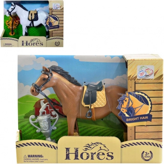 Hest med tilbehør 12 cm