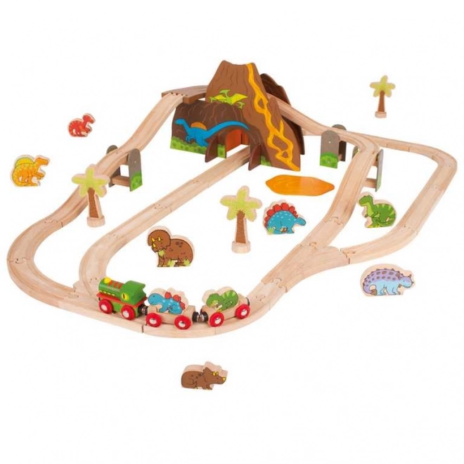 Bigjigs Rail Trætogbane Dinosaurer