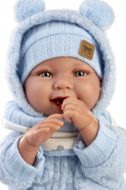 Llorens 84479 NEW BORN - realistisk dukke baby med lyde og blødt stofkrop - 44 cm