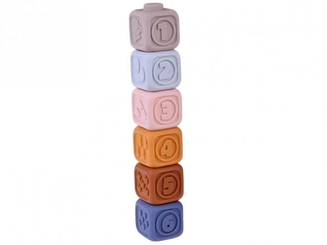 Bløde gummi sensoriske blokke pyramide puslespil med bamse ZA4819
