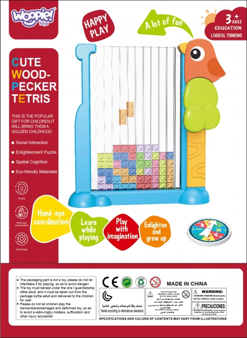 WOOPIE Uddannelsesspil Tetris Farverige Klodser