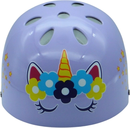 Multisporthjelm med enhjørningemotiv, lilla, størrelse M (55–58 cm)