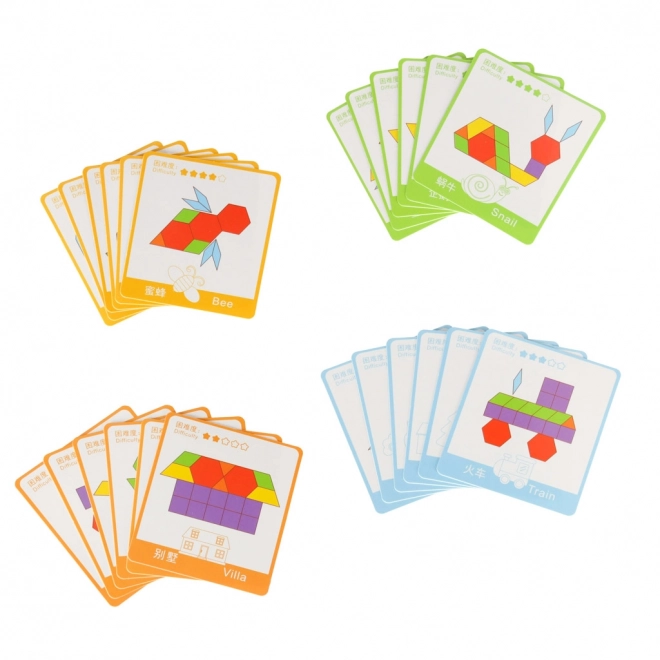 Træ Montessori Mosaik - 155 dele