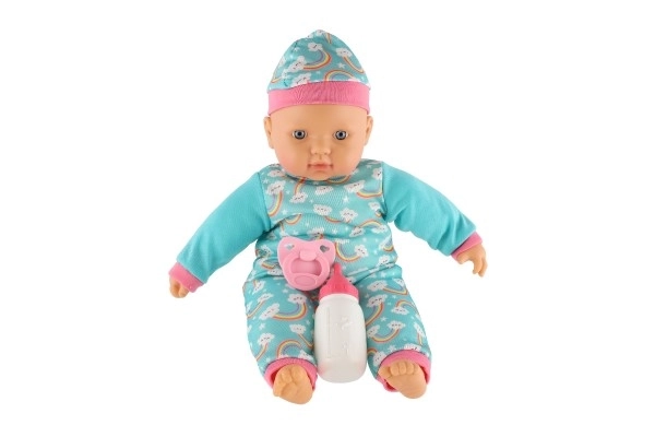 Dukkevogn baby 40 cm blødt krop med flaske og sut i kassen 41x19x12,5 cm