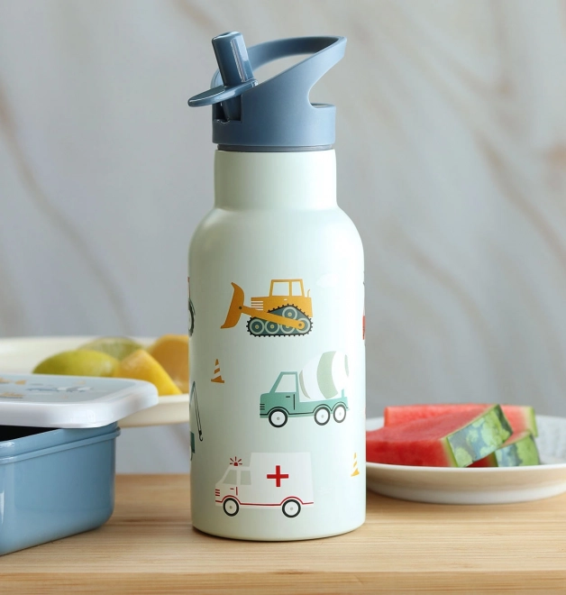 A Little Lovely Company Rustfri drikkeflaske 500 ml – Køretøjer