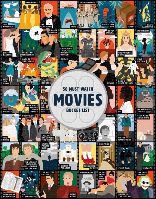 puslespil bucket list: 50 film, du skal se – 1000 brikker