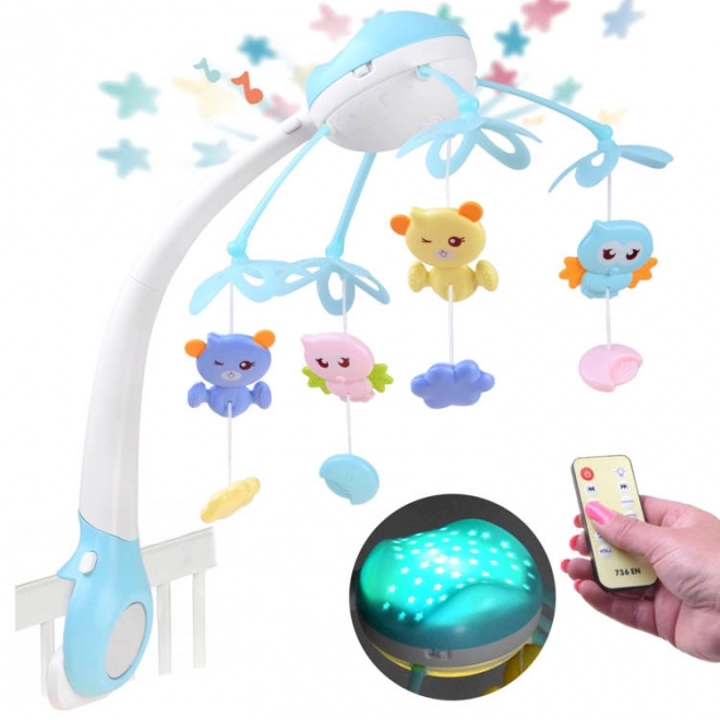 Babymobil med projektor og fjernbetjening