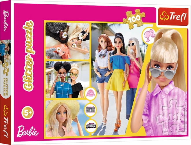 Puslespil 100 brikker Glitter Brokade Barbie