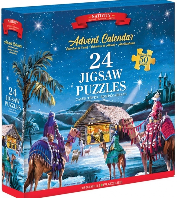 EUROGRAPHICS Puslespil Julekalender: Jesu Fødsel 24x50 brikker