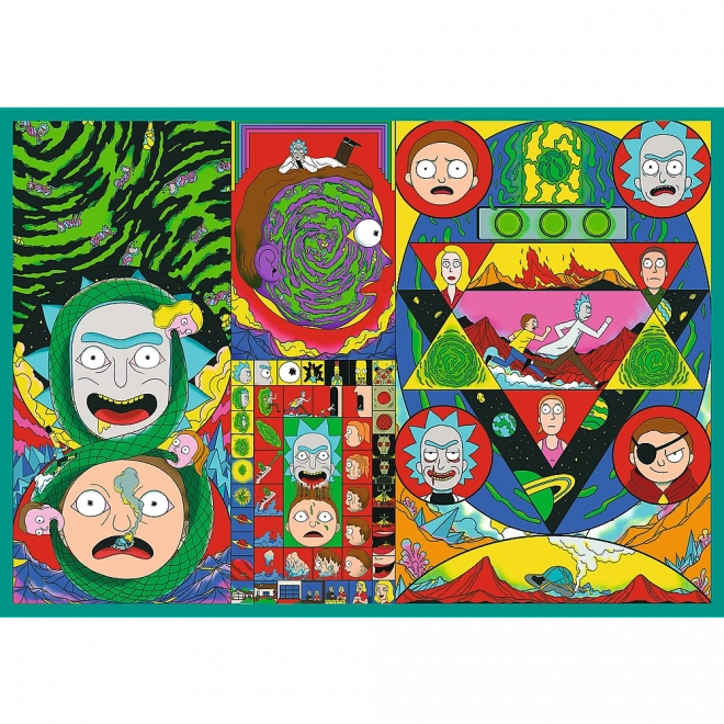 Puslespil 4x250 Vriklet verden af Rick og Morty fra Trefl