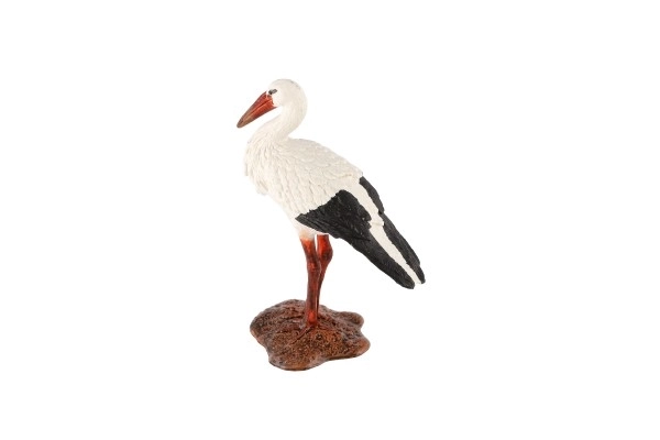Hvid stork i plastik 9 cm i pose