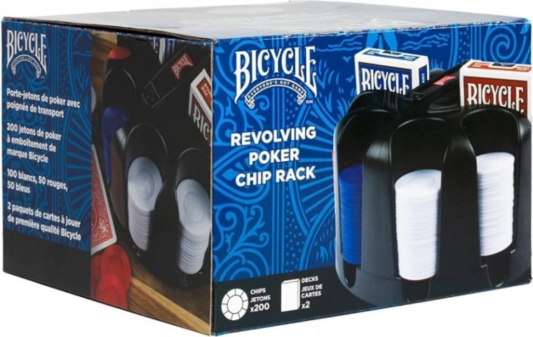 Pokersæt med drejestativ til jetoner (200) Bicycle