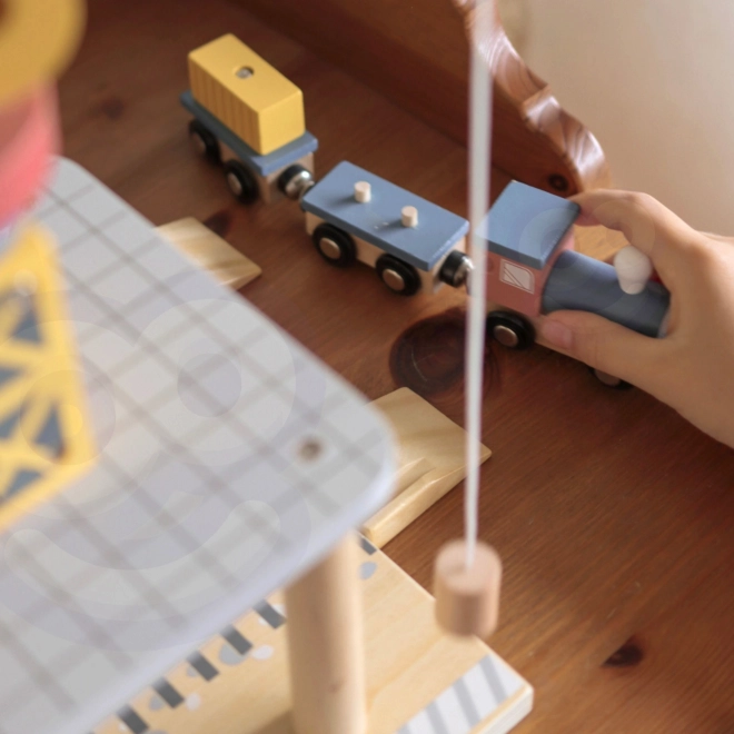 Tooky Toy Sæt Træ Havnekraan