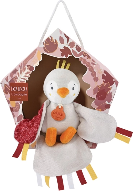 Doudou gavesæt – musikalsk plysfugl 23 cm – Rød
