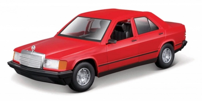 Metal model Mercedes Benz 190E 1987 1/24 rød