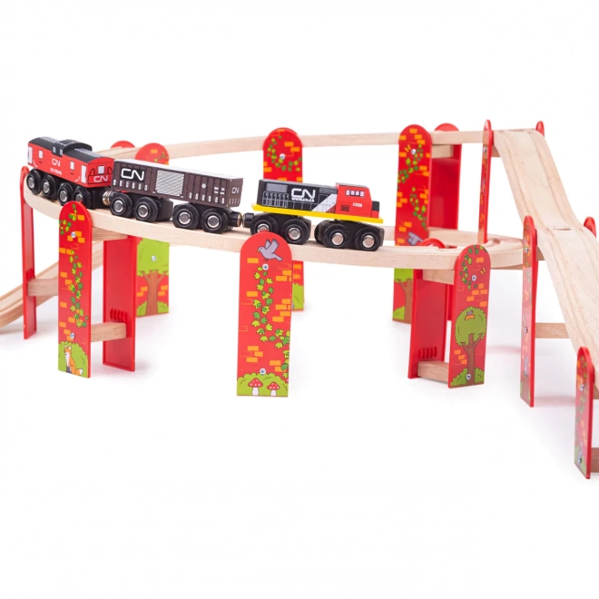 Bigjigs Rail fleretagers træbane byggesæt