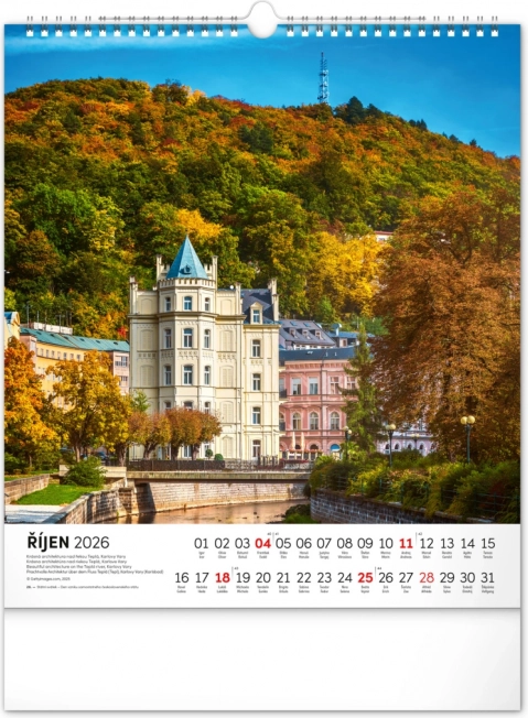 Vægkalender Tjekkiet 2026