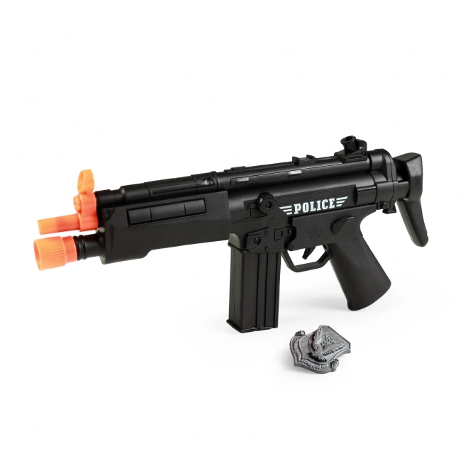 Politiets plastikmaskinpistol med lyd