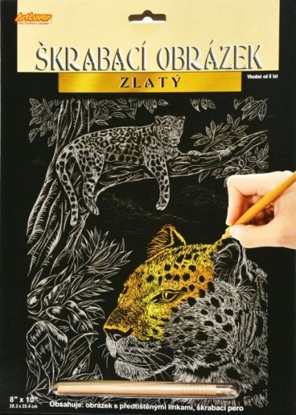 Skrabebillede Gepard (gylden)