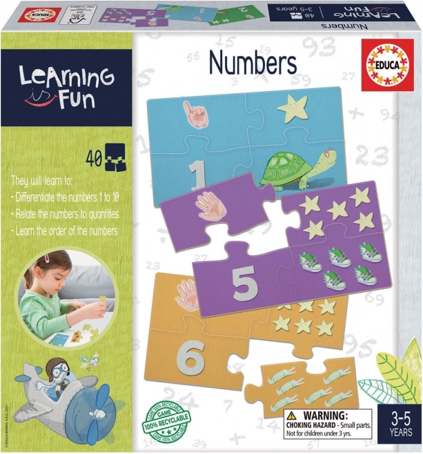 Uddannelsespuslespil og spil Learning is Fun: tal