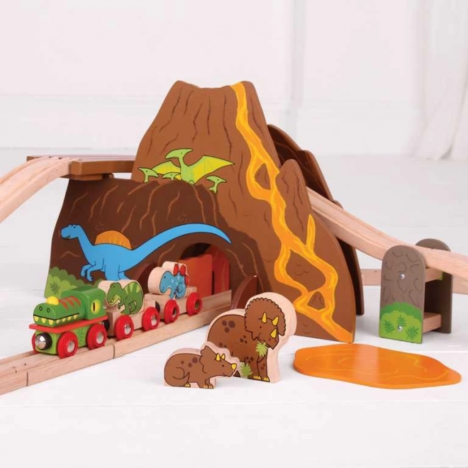 Bigjigs Rail Trætogbane Dinosaurer