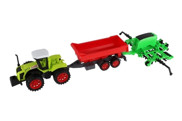 Traktor med trailer og porte