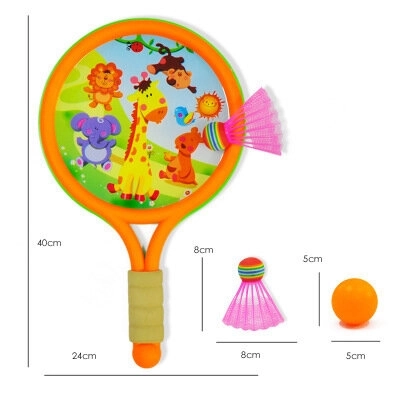 Børne badmintonketchere Dinosaurer Orange Grøn