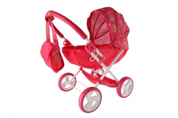 Barnevogn til dukker dyb stof 58x35x60cm i kasse 34x56x8,5cm