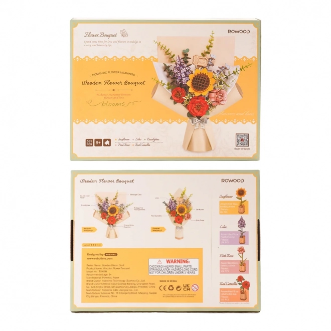 Træ 3D puslespil blomsterbuket Rowood