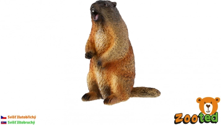 Gulbugtet murmeldyr – realistisk plastfigur 8 cm