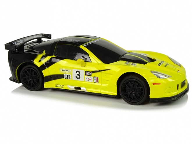 Sportsbil R/C 1:24 Corvette gul C6.R 2.4 G lys