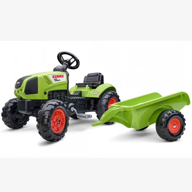 Træde-traktor Claas Arion 410 med trailer grøn