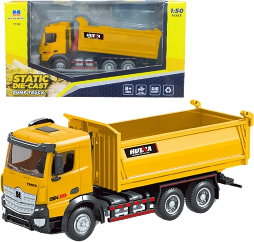 Metaldumptruck Huina gul 1:50